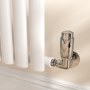 Refurbished Elego Chrome Modern TRV Corner Thermostatic Radiator Valves With Lockshield