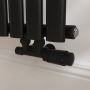 Elego Matte Black Modern TRV H Block Angled Thermostatic Radiator Valves With Lockshield image 1