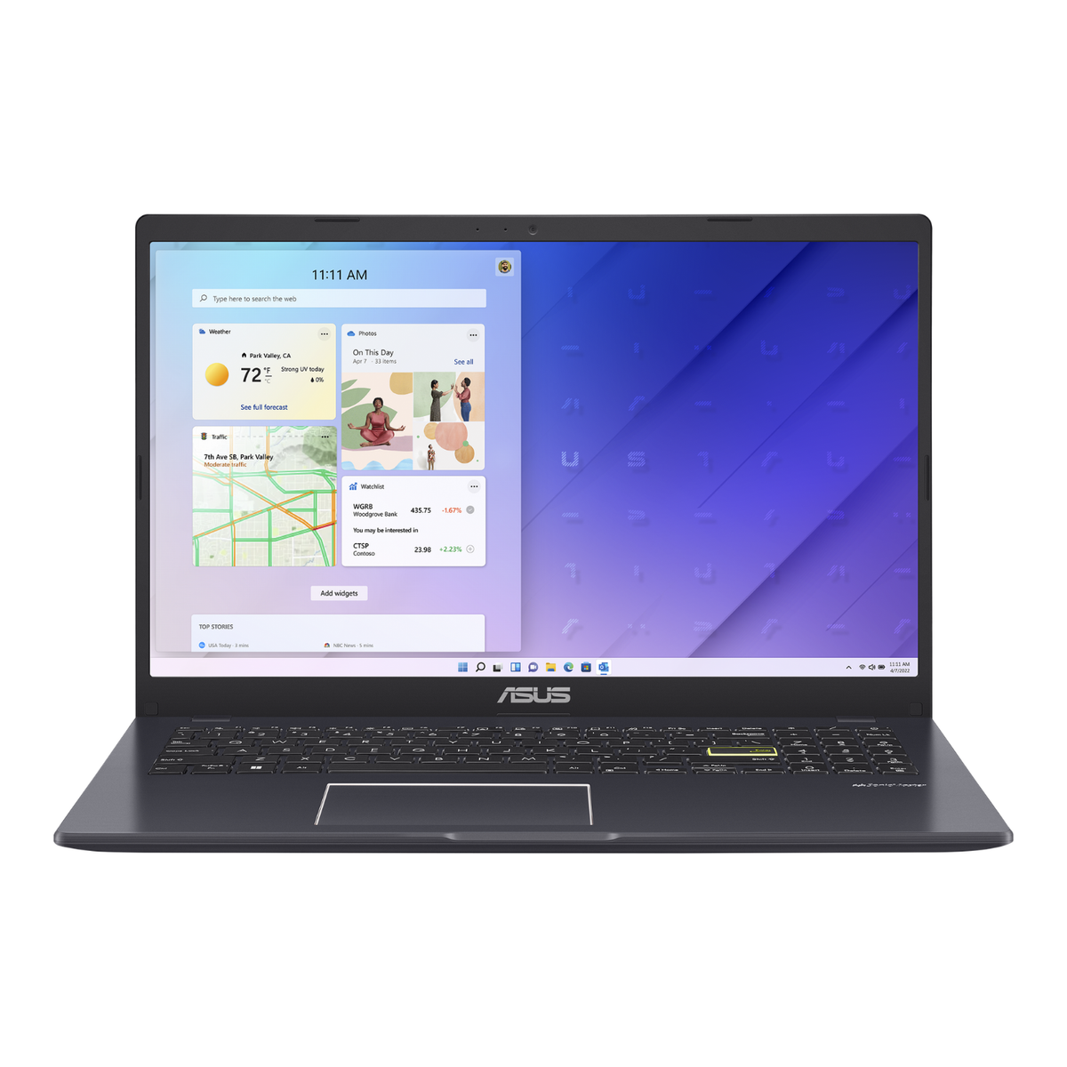 Refurbished ASUS Vivobook E510MA Intel Celeron N4020 4GB RAM 64GB eMMC 15.6 Inch Windows 11 Laptop image 1