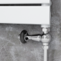 Refurbished - Maesta Chrome Traditional TRV Straight Thermostatic Radiator Valves With Lockshield