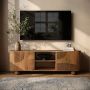 Large Mango Wood TV Stand with Storage - TV's up to 70" - Ivan image 1