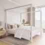 GRADE A1 - Super King Four Poster Bed Frame in White - Victoria
