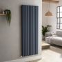 Sorrento Anthracite Vertical Oval Designer Radiator 1600x590mm Double Panel 5585 BTU image 5