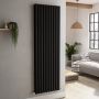 Sorrento Midnight Black Vertical Oval Designer Radiator 1800x590mm Double Panel 6229 BTU image 5