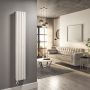 GRADE A1 - White Electric Vertical Designer Radiator 1.2kW with Wifi Thermostat - Double Panel H1600xW236mm - IPX4 Bathroom Safe