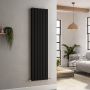 Riace Midnight Black Vertical Flat Designer Radiator 1600x408mm Double Panel 3687 BTU image 5