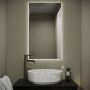 ONLY OPENED - Rectangular Backlit Heated Bathroom Mirror with Lights 700 x 400mm - Vela