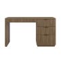 Dark Oak Ribbed Office Desk with 3 Drawers - Valencia image 1