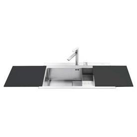 Smeg VR78A Quadra ULP Single Bowl Sink with Colander and Chopping Boards image 1