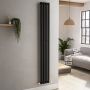 Sorrento Midnight Black Vertical Oval Designer Radiator 1800x236mm Single Panel 1686 BTU image 5