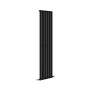 GRADE A1 - Riace Midnight Black Vertical Flat Designer Radiator 1600x408mm Single Panel 2442 BTU