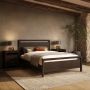 GRADE A1 - Dark Wood Double Wooden Bed Frame - Vixen