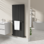 Black Designer Wall-Mounted Towel Holder for Steel & Electric Radiators - 620mm image 1