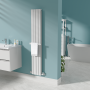 White Designer Wall-Mounted Towel Holder for Steel & Electric Radiators - 320mm image 1