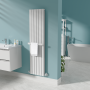 White Designer Wall-Mounted Towel Holder for Steel & Electric Radiators - 420mm image 1