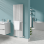 White Designer Wall-Mounted Towel Holder for Steel & Electric Radiators - 520mm image 1