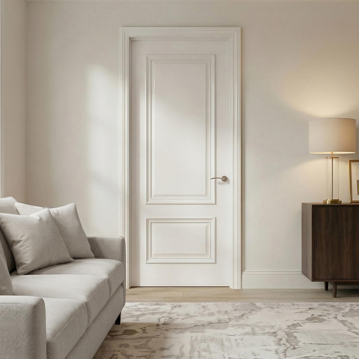 Internal White Primed Nelson Door with RM - 1981 x 686 x 35mm (27") image 1