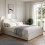 Cream and Grey Striped King Size Ottoman Bed With Curved Headboard - Zara image 1