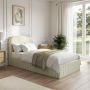 Cream and Sage Striped Single Ottoman Bed With Curved Headboard - Zara image 1