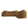 Caramel Brown Chenille Right Hand Facing 4 Seater Curved Corner Sofa - Zuri image 1