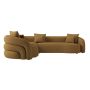 Caramel Brown Chenille Left Hand Facing 4 Seater Curved Corner Sofa - Zuri image 1