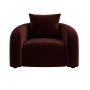 Deep Red Velvet Armchair - Zuri  image 1