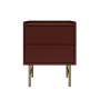 Burgundy 2 Drawer Modern Bedside Table ? Zane  image 1