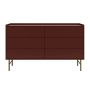 Burgundy Modern Chest of 6 Drawers - Zane  image 1