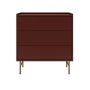 Burgundy Modern Chest of 3 Drawers - Zane  image 1