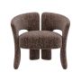 Brown Boucle Modern Curved Accent Chair - Azalea image 1