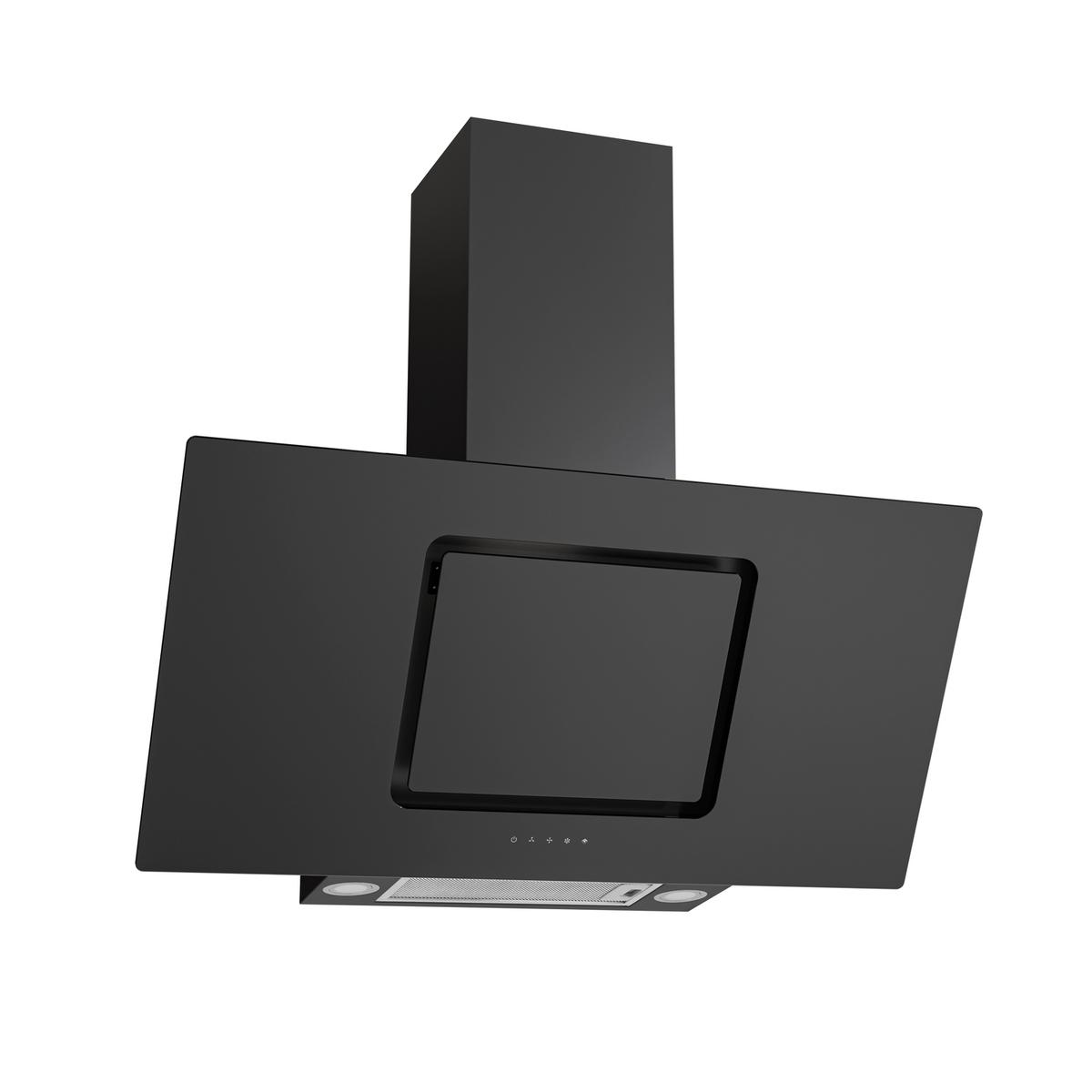 electriQ 100cm Angled Chimney Cooker Hood - Black image 1