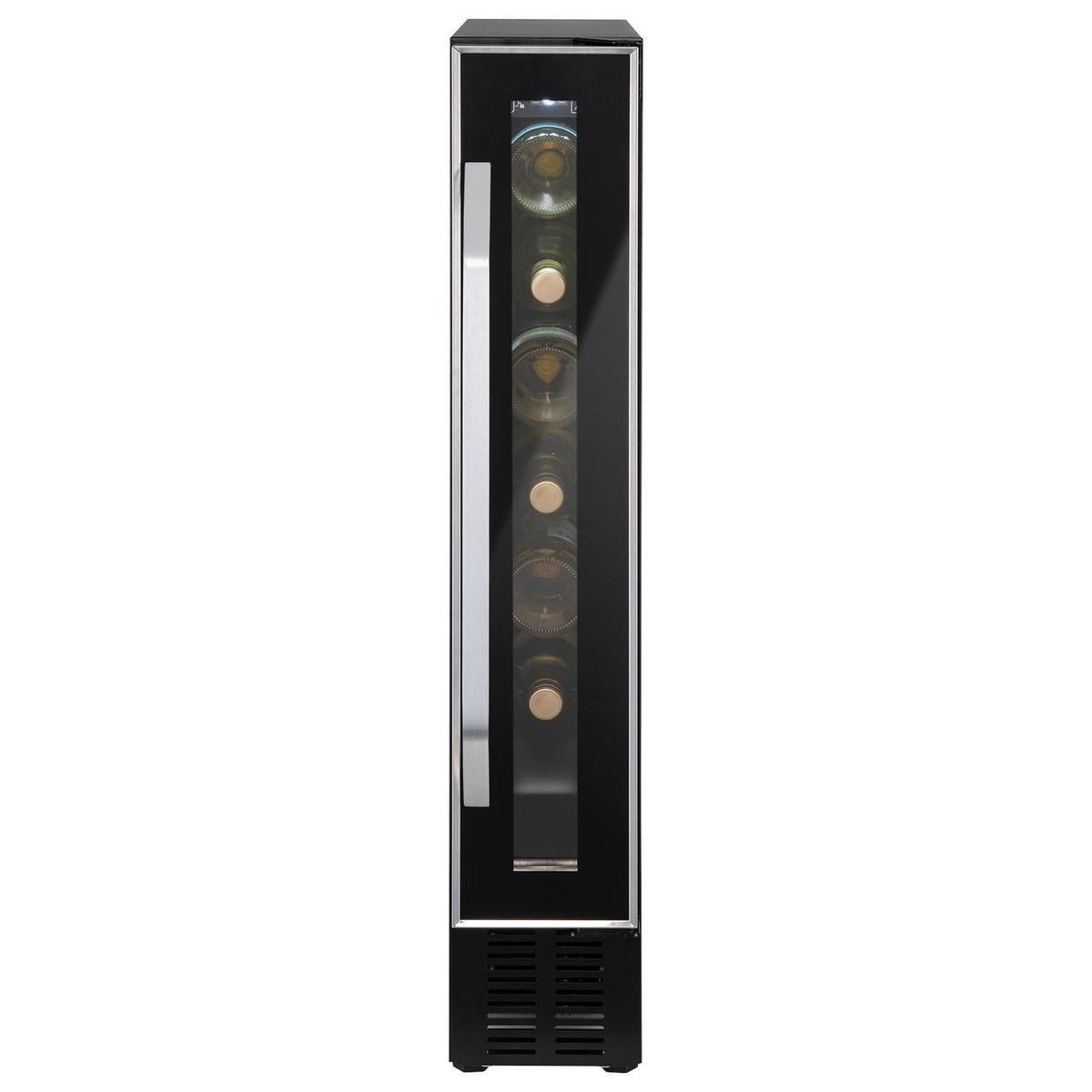 GRADE A2 - electriQ 7 Bottle Freestanding Under Counter Wine Cooler - Stainless Steel