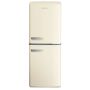 GRADE A2 - electriQ 153 Litre 60/40 Retro Freestanding Fridge Freezer - Cream Total No Frost