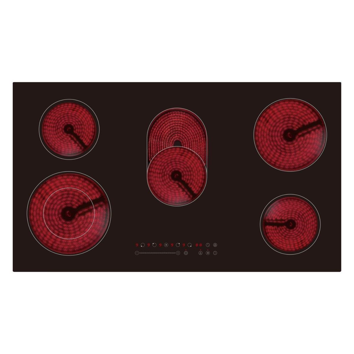 Refurbished 90cm 5 Zone Ceramic Hob - Black