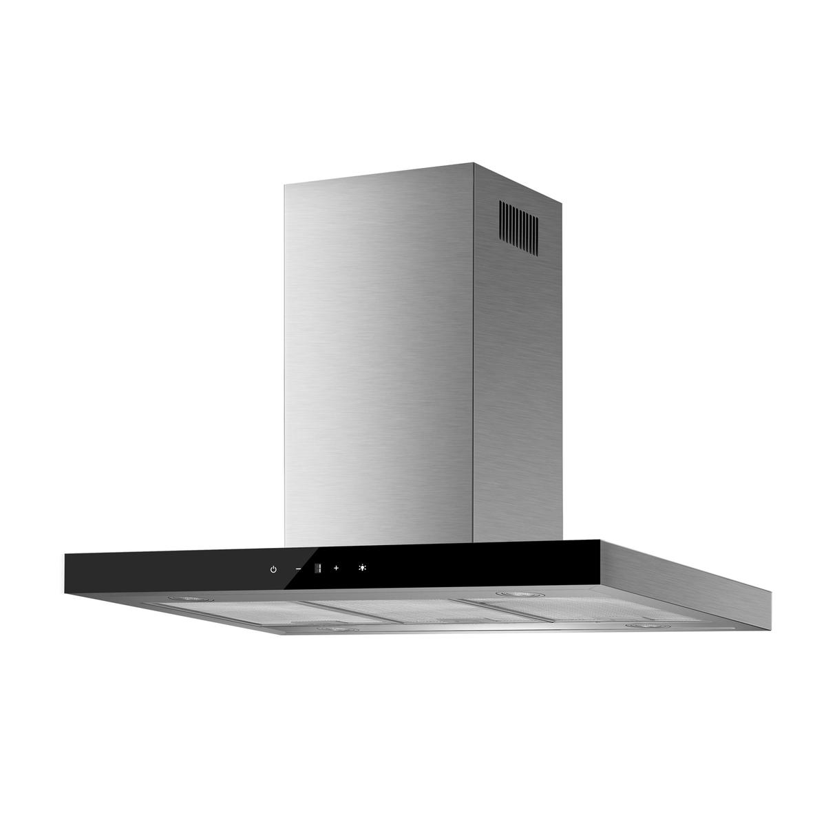 Refurbished electriQ eiQTMISLANDSLIM 90cm Slimline Island Cooker Hood - Stainless Steel