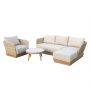 4 Seater Wood Effect Rattan Sofa Set  image 1