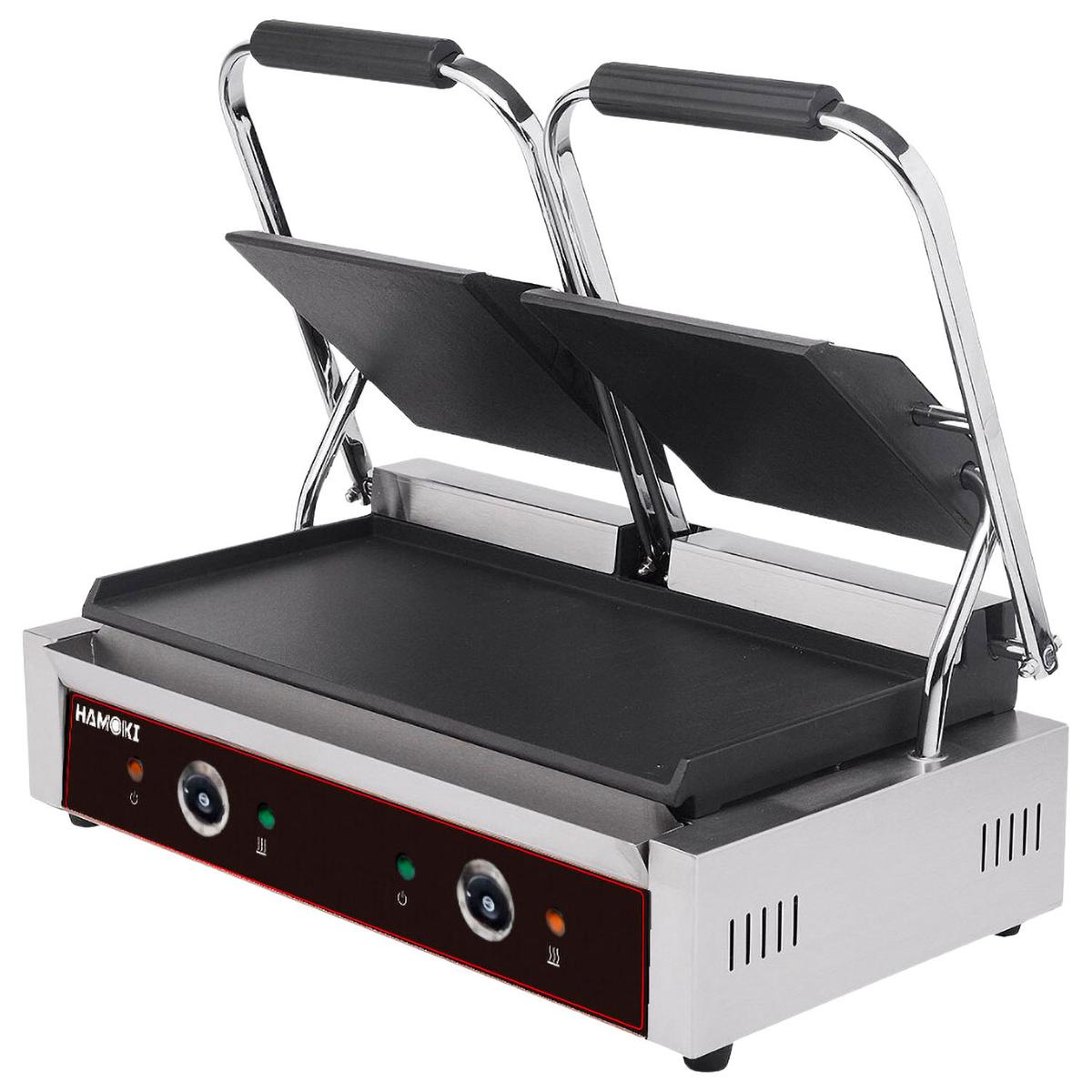 Hamoki Countertop Twin Contact Grill with Flat Plates