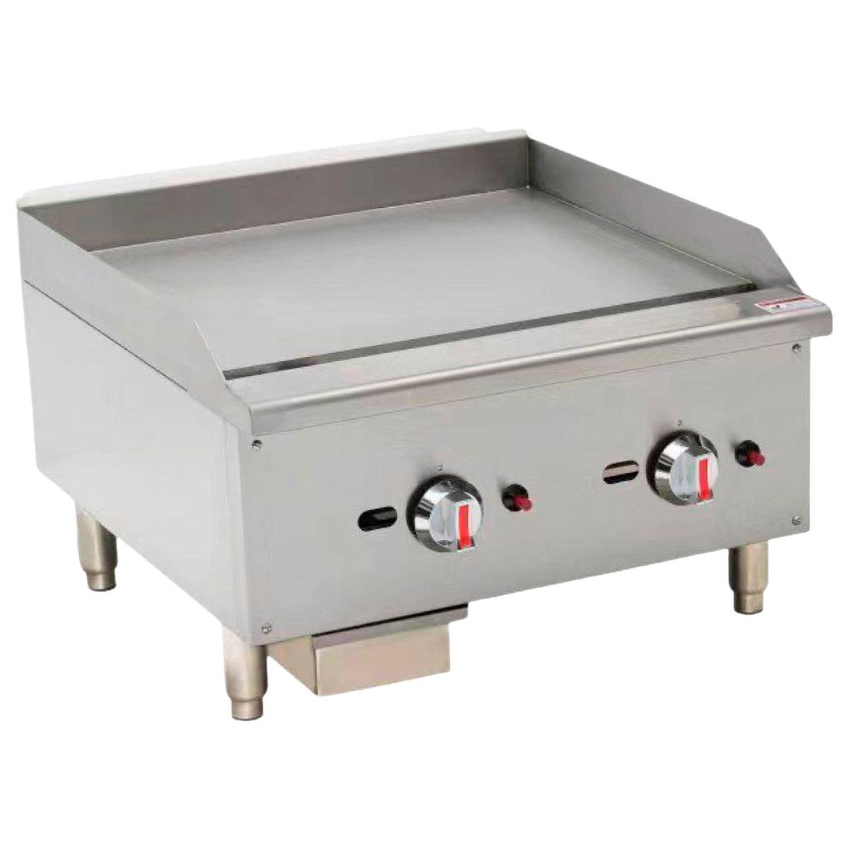 Hamoki 2 Burner Countertop Gas Griddle - 600mm Wide, Nat Gas/LPG