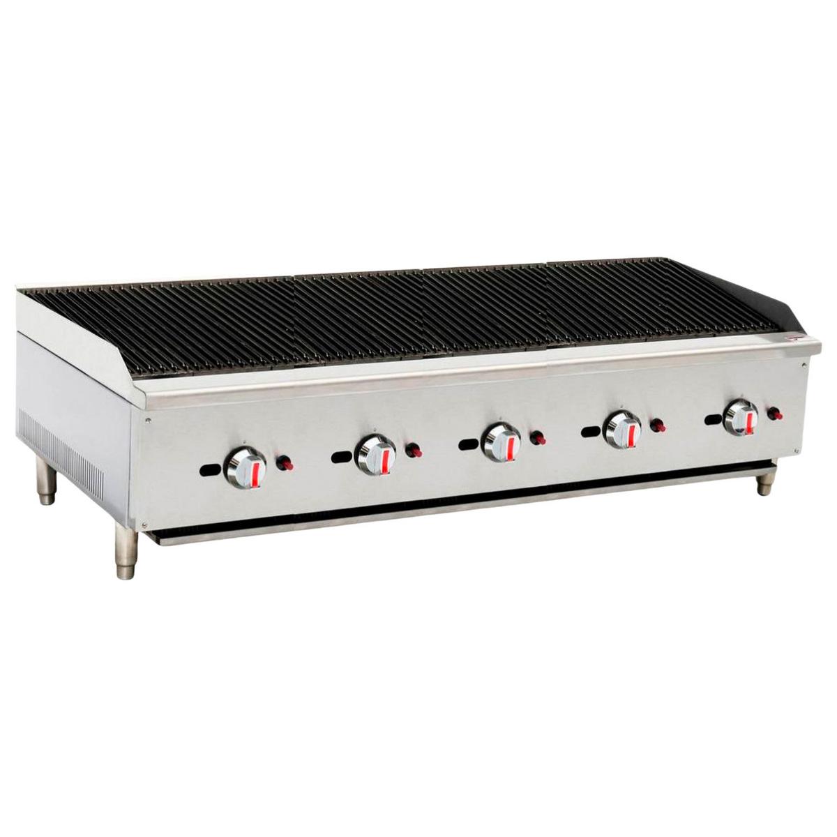 Hamoki 5 Burner Countertop Gas Chargrill - 150000 BTU, 1500mm Wide