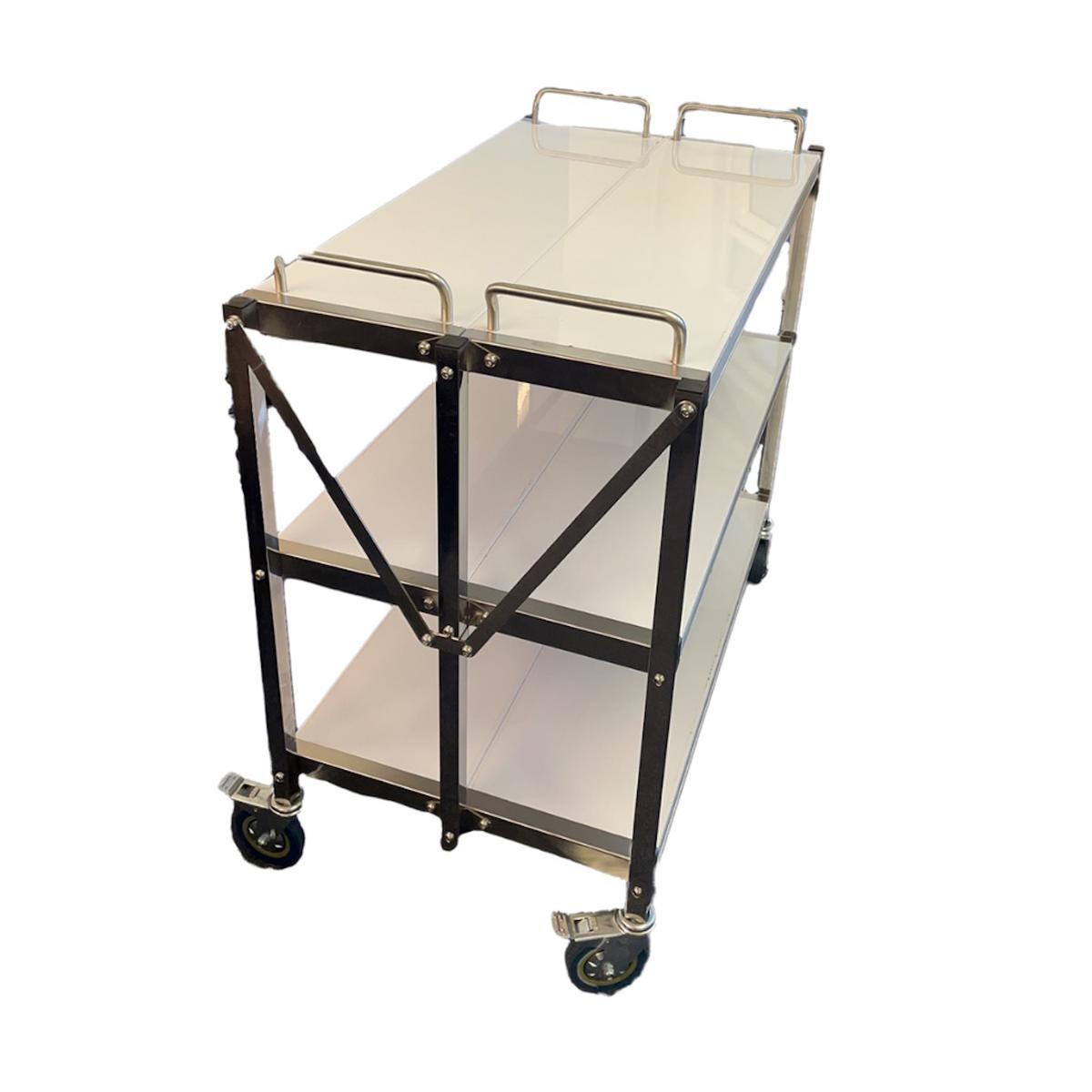 Hamoki Stainless Steel FT9050 Mobile 3 Tier Foldable Trolley - 900mm Wide