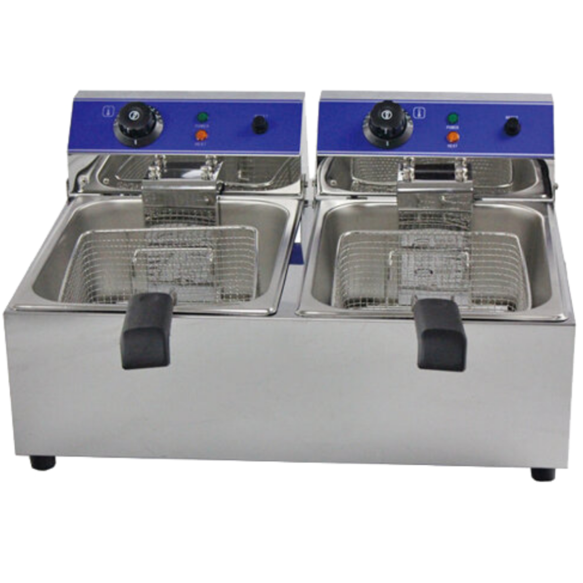 Hamoki Countertop Electric Fryer - Twin Tank, 2 x 13 Ltr, Plug In