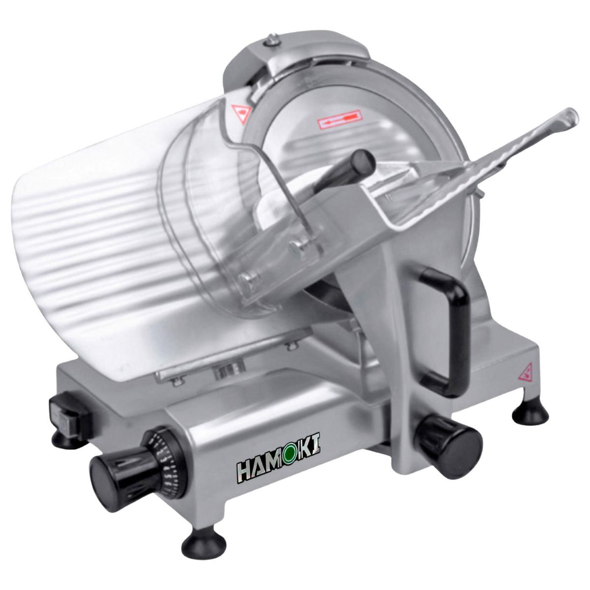 Hamoki Gravity Belt Driven Meat Slicer - 250mm Blade, Plug In