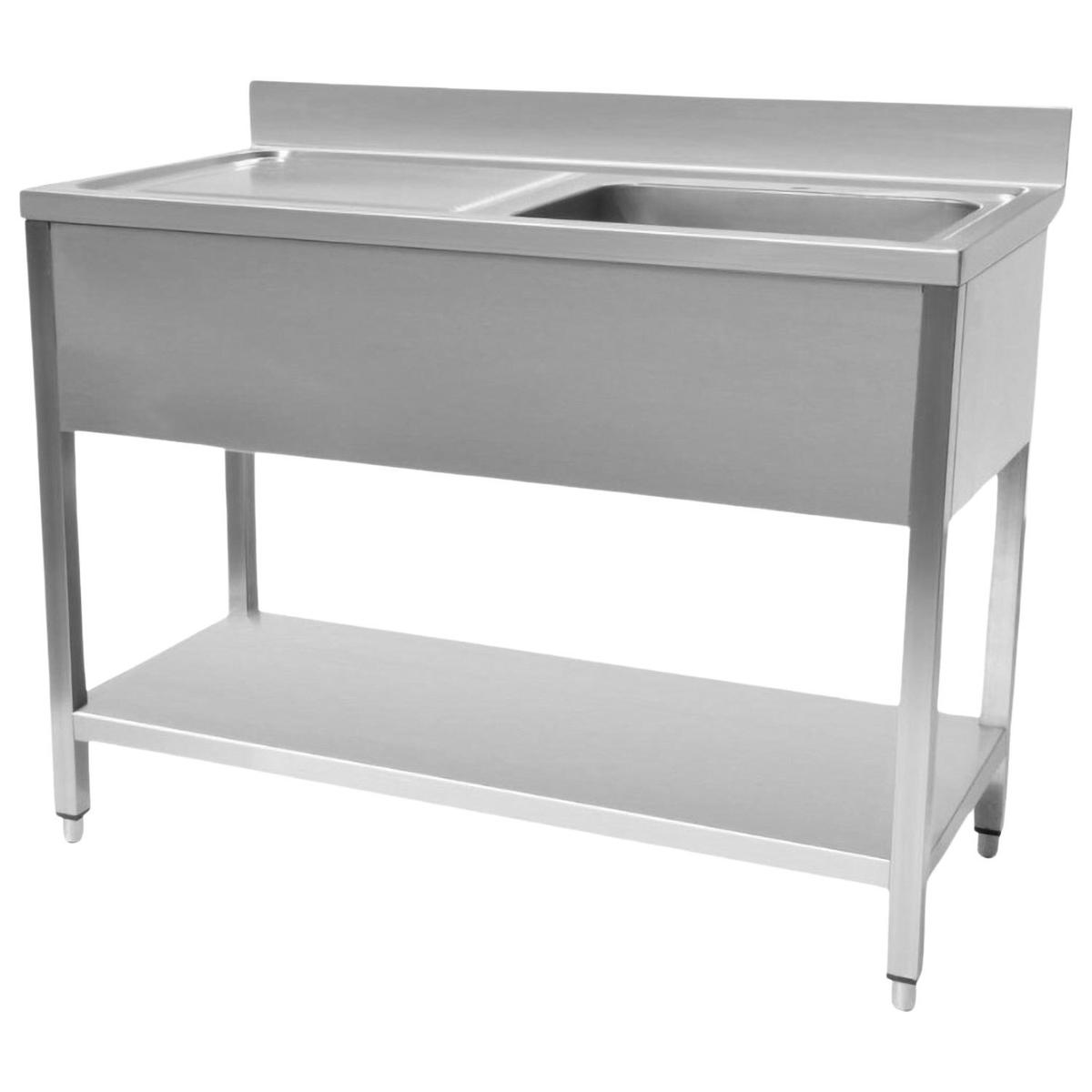 Hamoki Stainless Steel Single Bowl Sink - Left Hand Drainer, 1200mm Wide, 700mm Deep