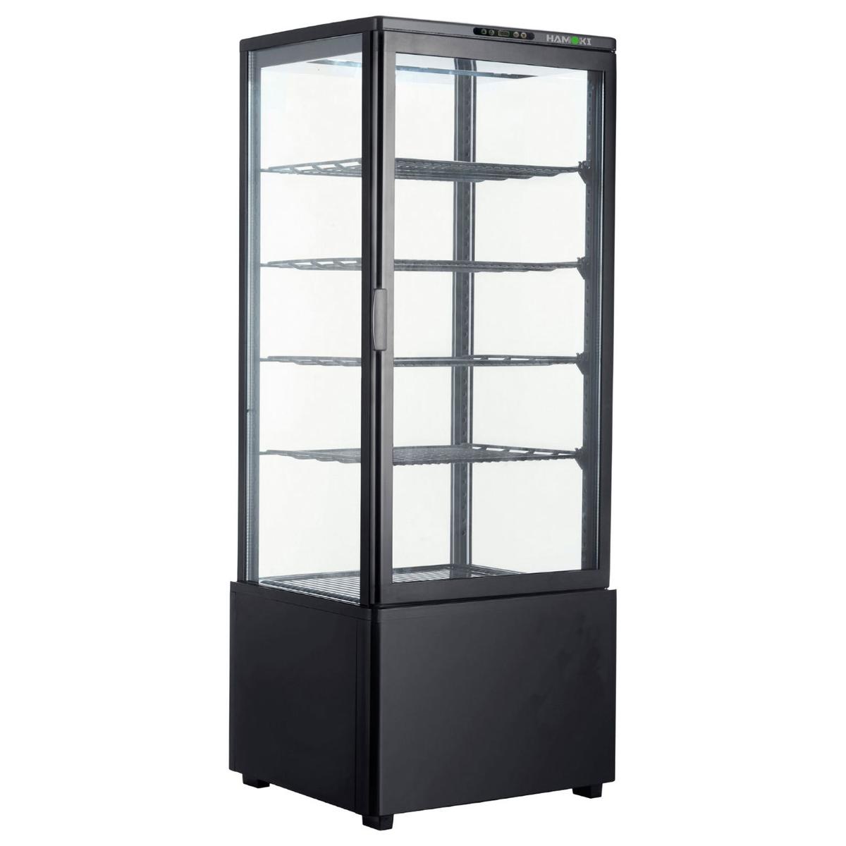 Steelmore Countertop 4 Sided Glass Display Fridge - 98 Ltr Black