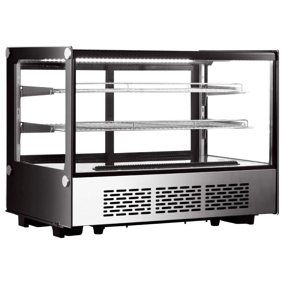 Refurbished Hamoki iMT-160F Glass Display Refrigerated Countertop Food and Drink Chiller160ltr Square Front