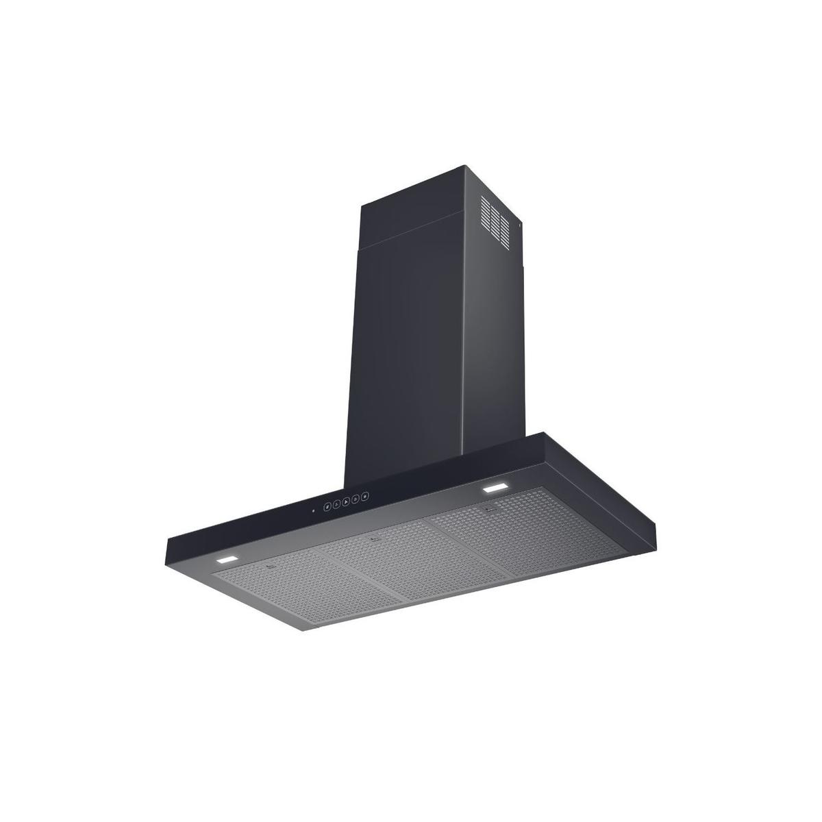 Refurbished Faber T-Night 90cm Wall-Mounted Cooker Hood Black Stainless Steel