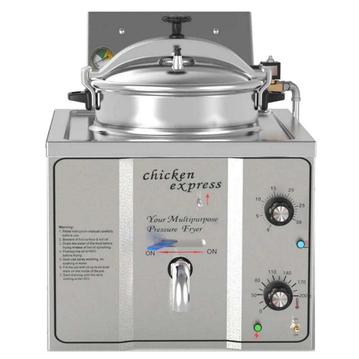 Hamoki TP-16L Countertop Pressure Fryer - 15 Ltr, 12 Piece, Plug In