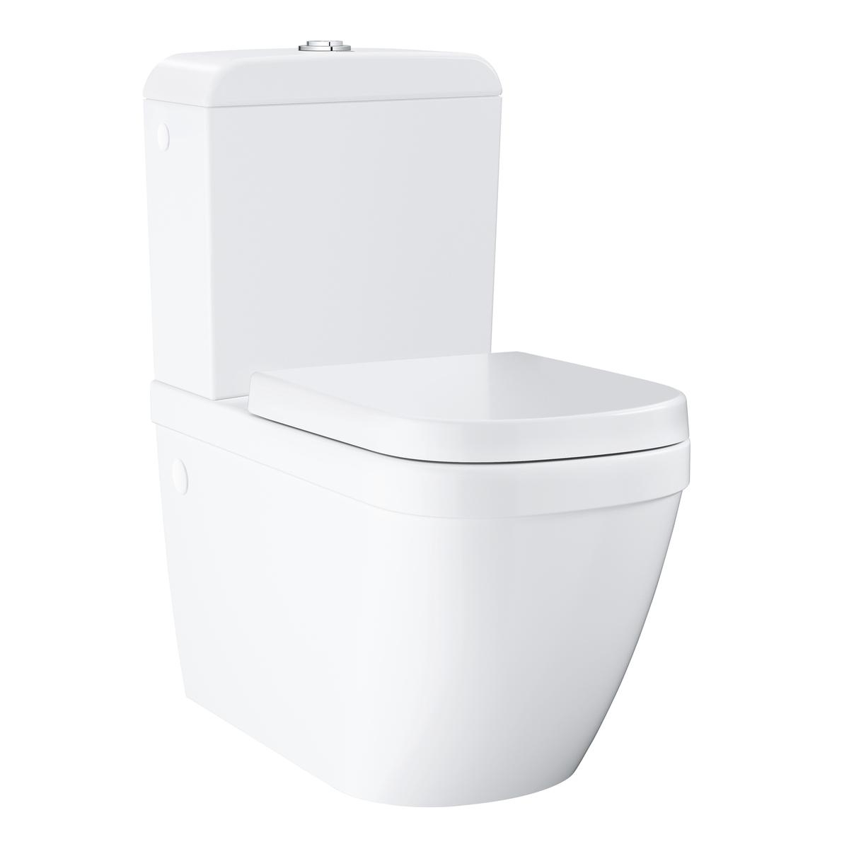 Close Coupled Rimless Toilet with Soft Close Seat - Grohe Euro Closed Back