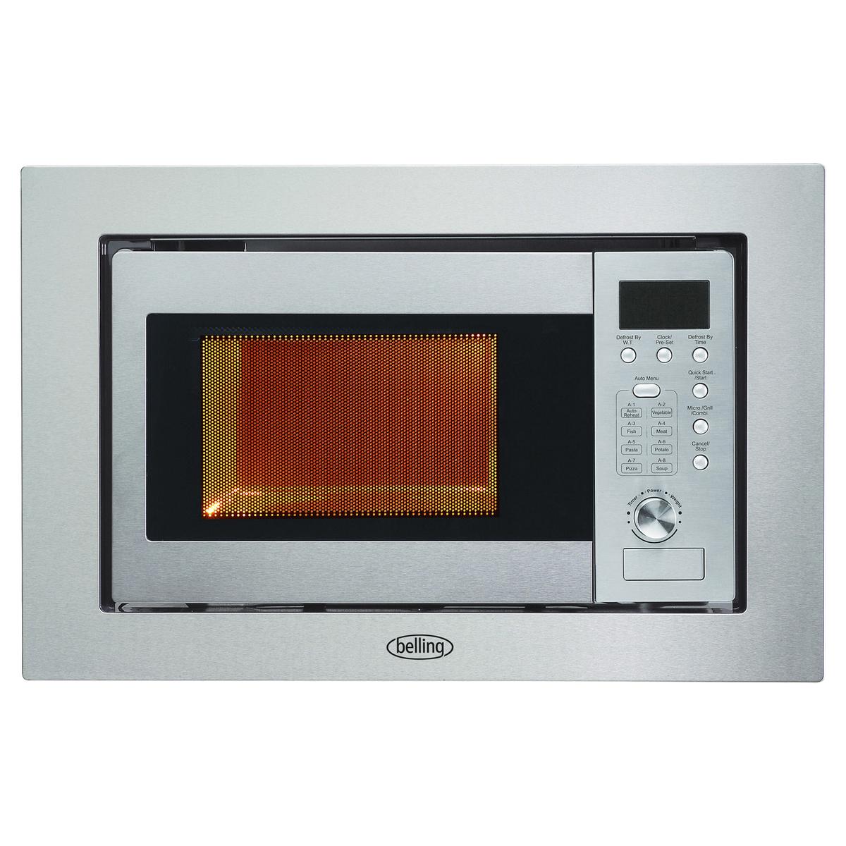Refurbished Belling 17L Built-In Microwave with Grill - Stainless Steel