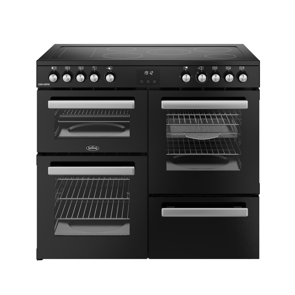 Refurbished Belling Cookcentre 100cm Electric Ceramic Range Cooker - Black
